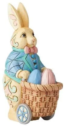 Jim Shore Heartwood Creek Easter - Bunny Pushing Cart Pint Sized