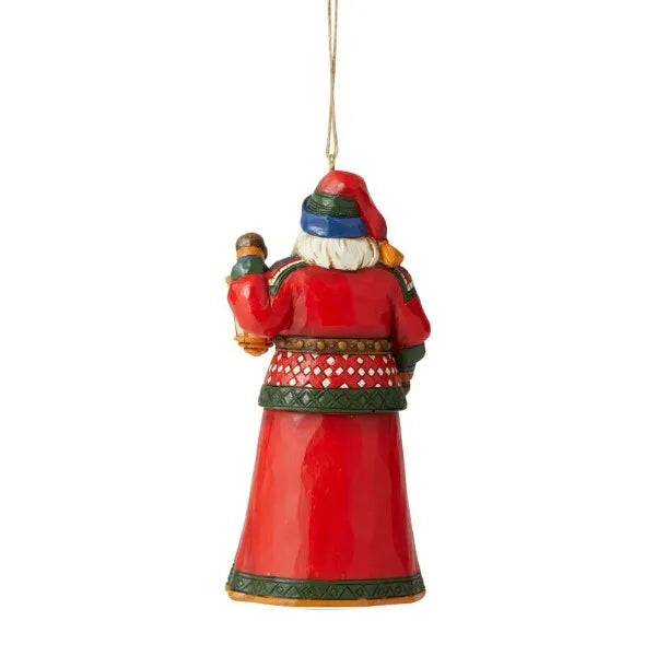 Jim Shore Heartwood Creek - Lapland Santa with Lantern Hanging Ornament