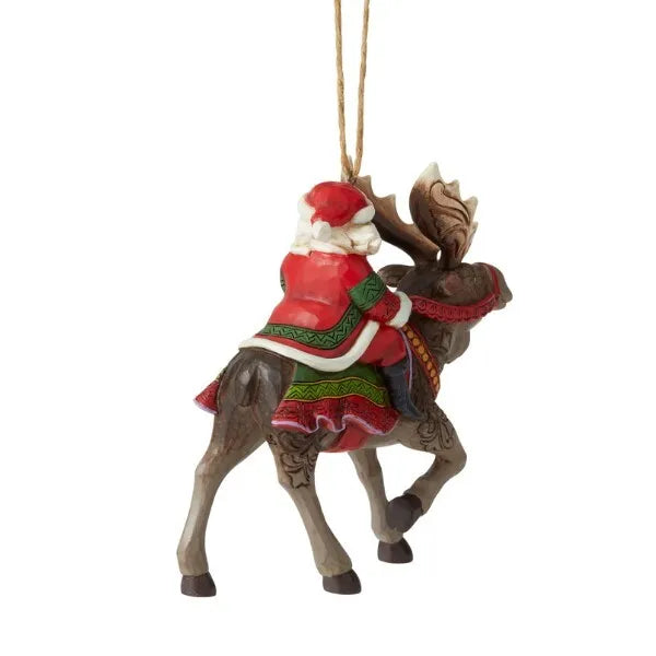 Jim Shore Heartwood Creek - Santa Riding Moose Hanging Ornament