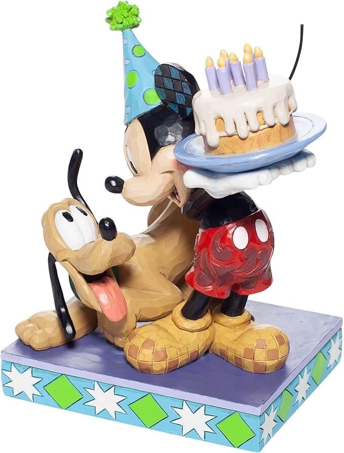 Jim Shore Disney Traditions - Mickey Mouse & Pluto Birthday 90th Anniversary - Happy Birthday Pal!