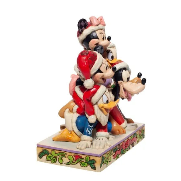 Jim Shore Disney Traditions - Mickey Mouse & Friends Christmas - Piled High with Holiday Cheer