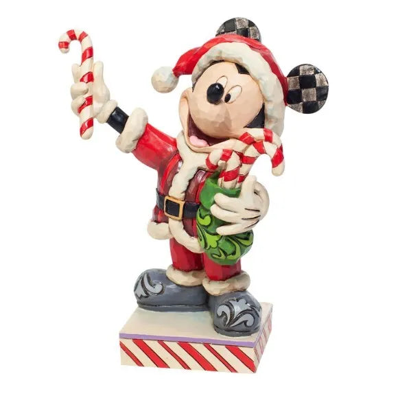 Jim Shore Disney Traditions - Mickey Mouse as Santa - Peppermint Surprise