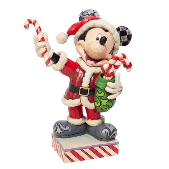 Jim Shore Disney Traditions - Mickey Mouse as Santa - Peppermint Surprise