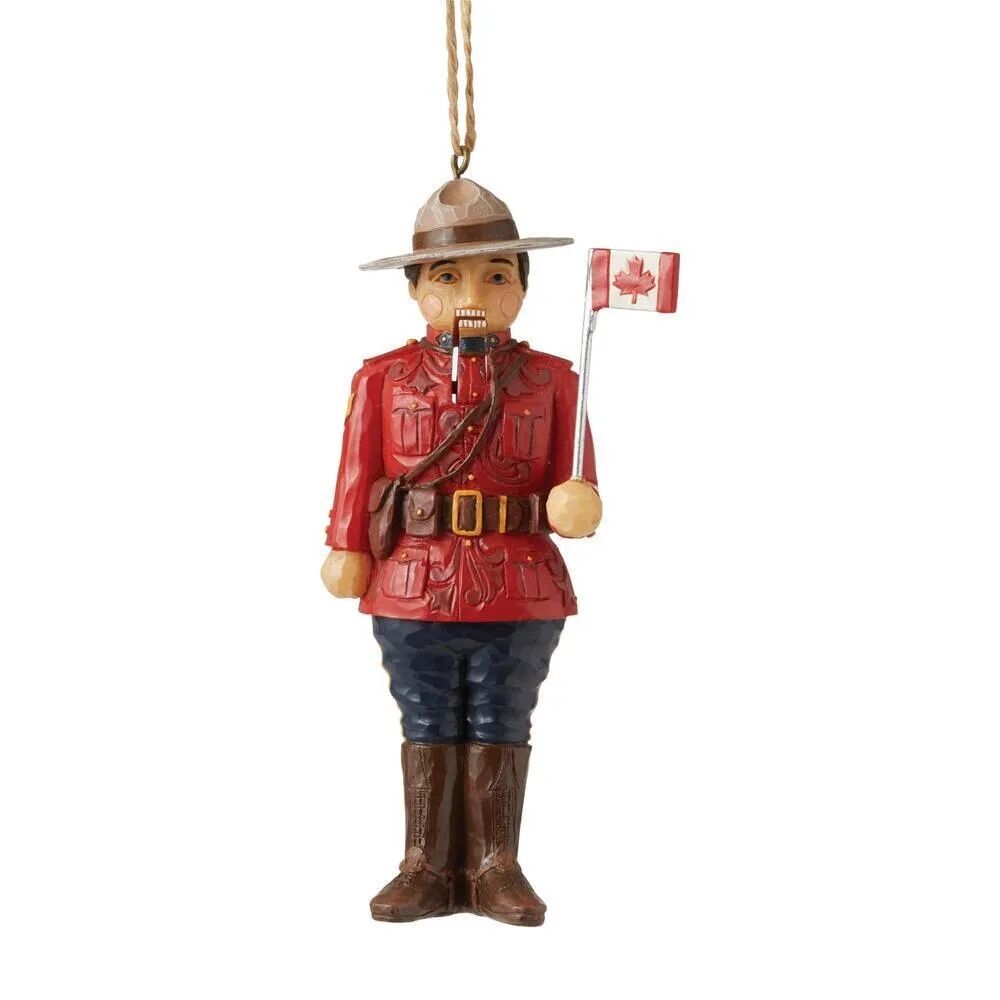 Jim Shore Heartwood Creek Christmas Around The World - Canadian Mountie Nutcracker Hanging Ornament