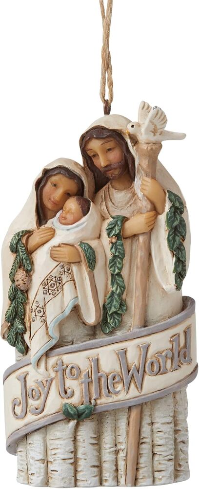 Jim Shore Heartwood Creek White Woodland - Holy Family Hanging Ornament