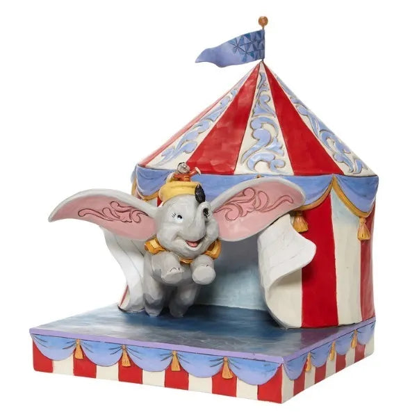 Jim Shore Disney Traditions - Dumbo Flying out of Tent Scene - Over the Big Top