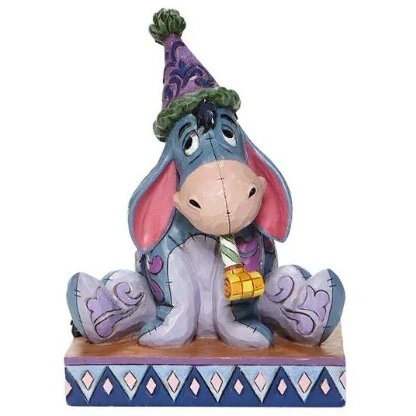 Jim Shore Disney Traditions - Winnie The Pooh Eeyore Birthday Hat - Birthday Blues