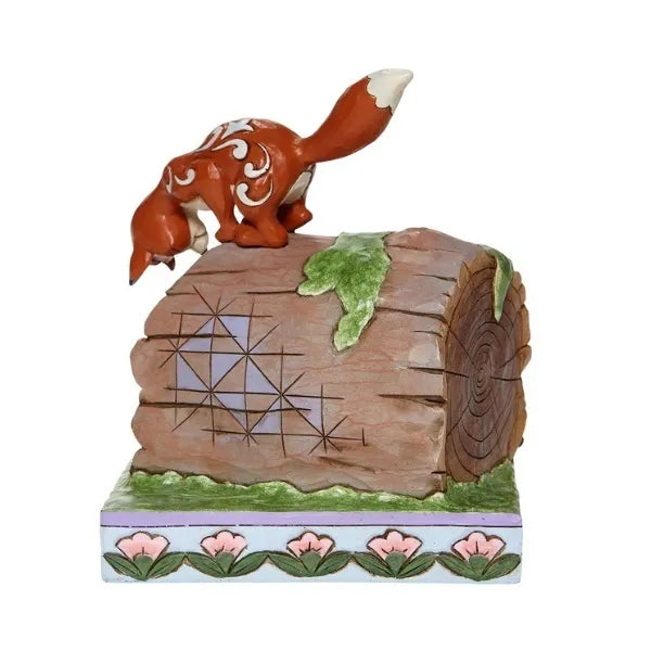 Jim Shore Disney Traditions - The Fox and the Hound on Log - Unlikely Friends
