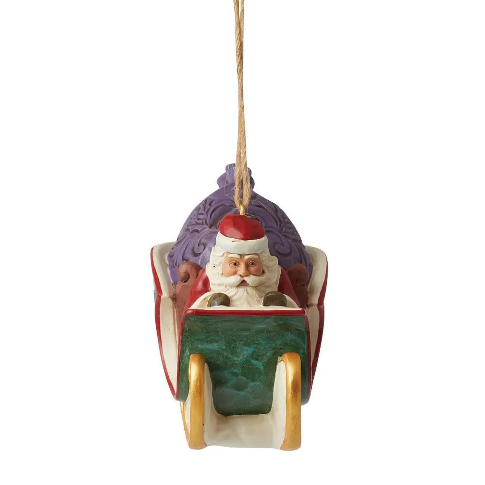 Jim Shore Heartwood Creek Twas The night - Santa in Sleigh Hanging Ornament