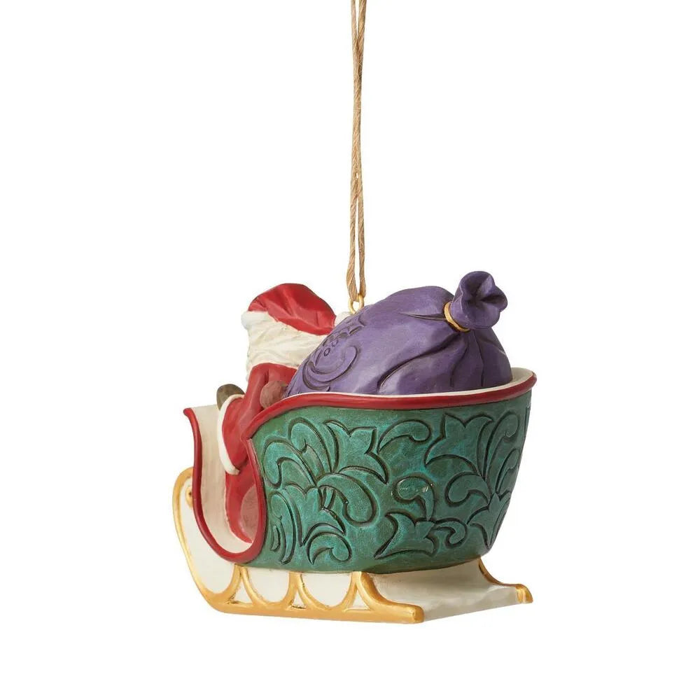 Jim Shore Heartwood Creek Twas The night - Santa in Sleigh Hanging Ornament