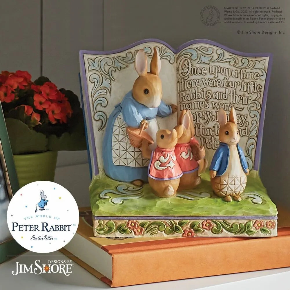 Beatrix Potter by Jim Shore - Peter Rabbit Storybook - Once Upon a Time There Were Four Little Rabbits