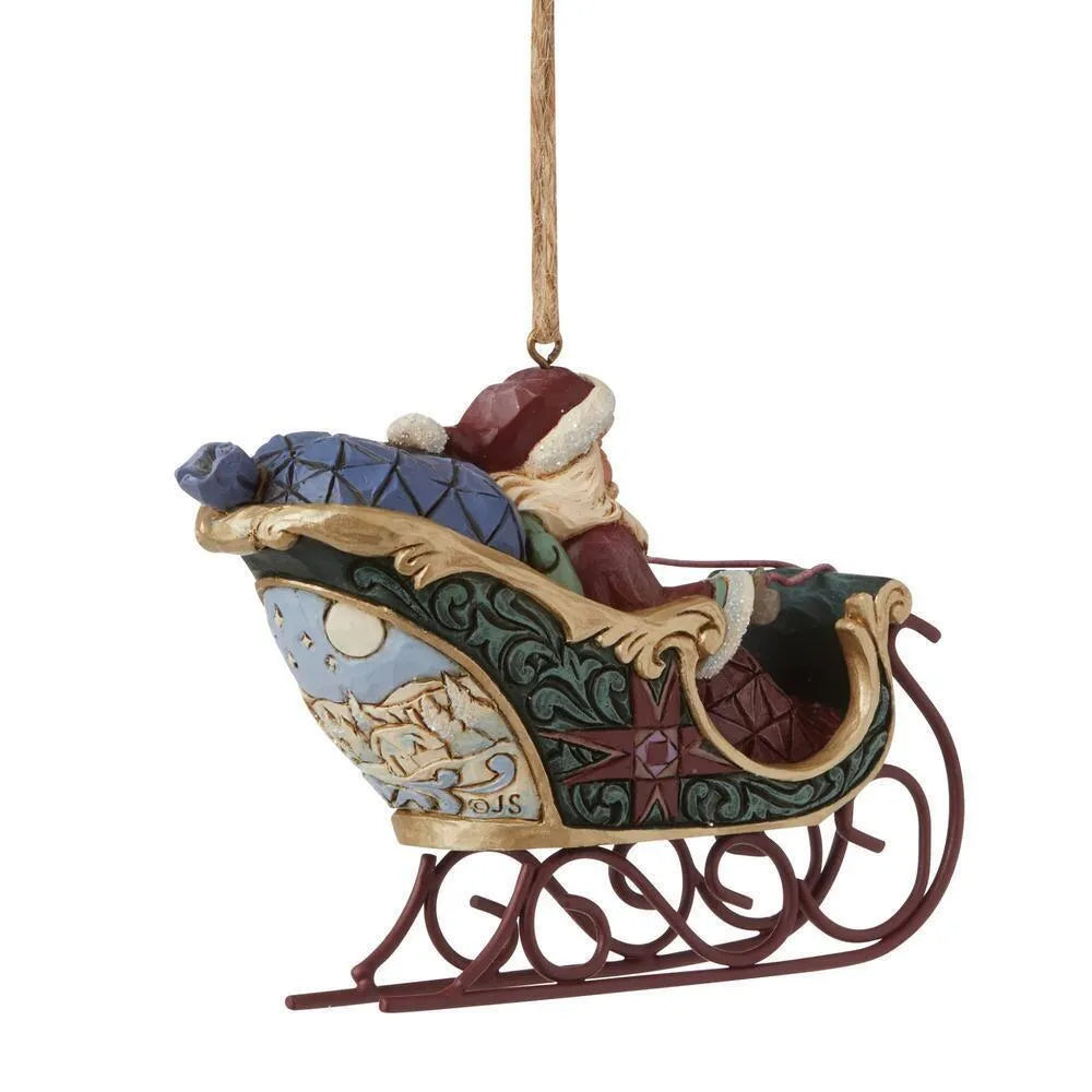 Jim Shore Heartwood Creek - Santa In Sleigh Hanging Ornament Limited Edition