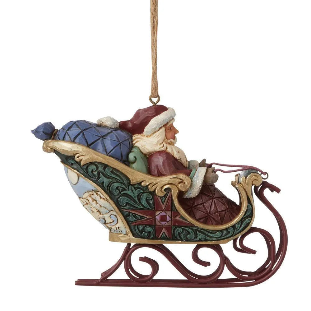 Jim Shore Heartwood Creek - Santa In Sleigh Hanging Ornament Limited Edition