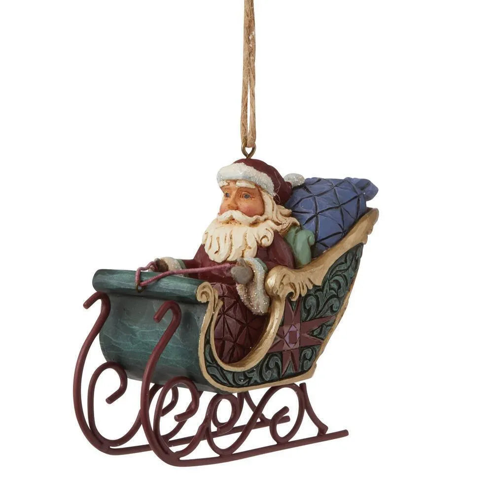 Jim Shore Heartwood Creek - Santa In Sleigh Hanging Ornament Limited Edition