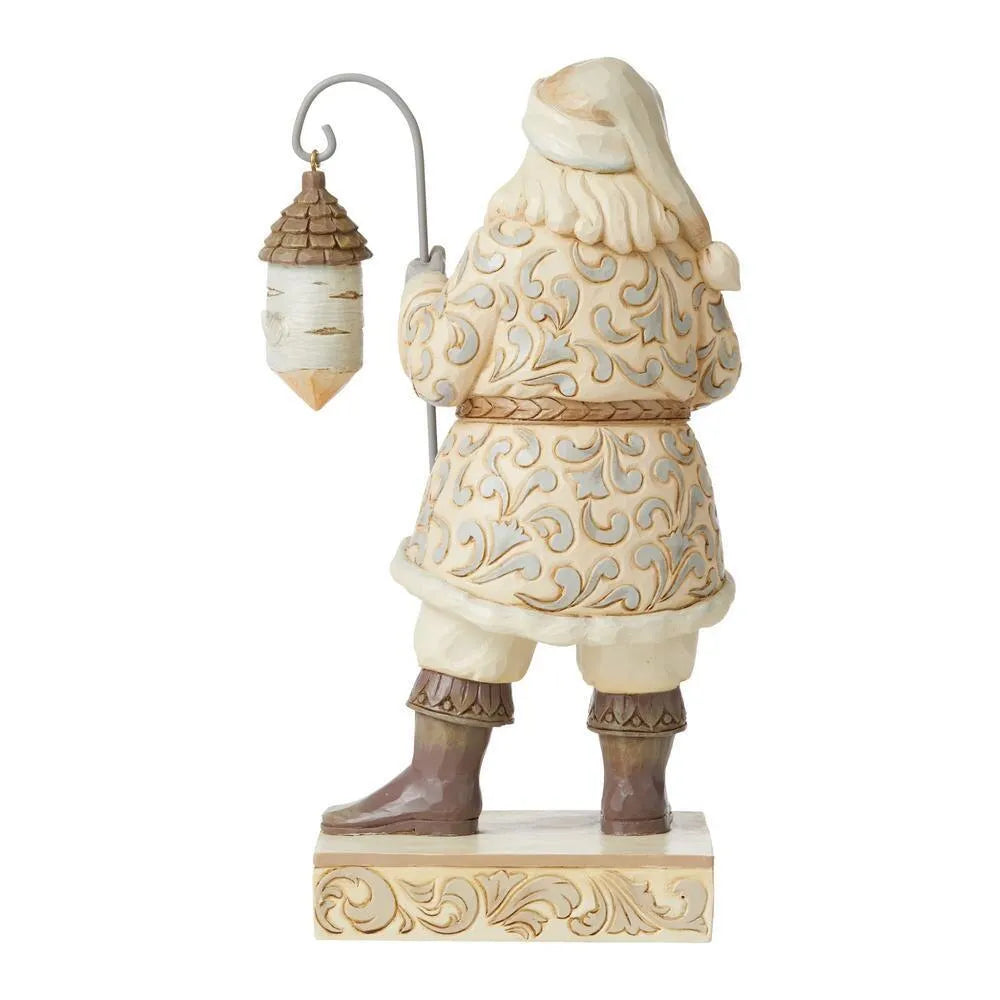 Jim Shore Heartwood Creek White Woodland - Santa with Birdhouse