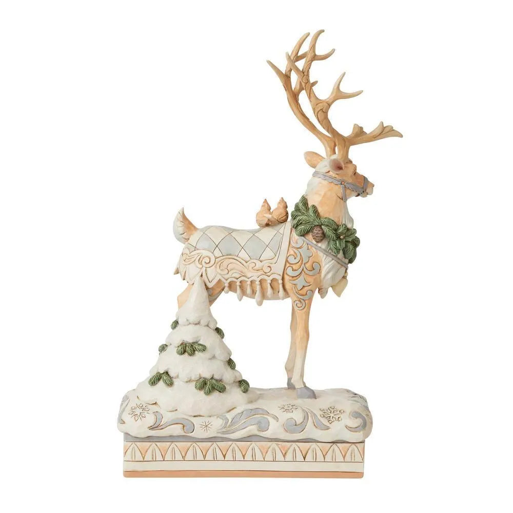 Jim Shore Heartwood Creek White Woodland - Reindeer Centrepiece