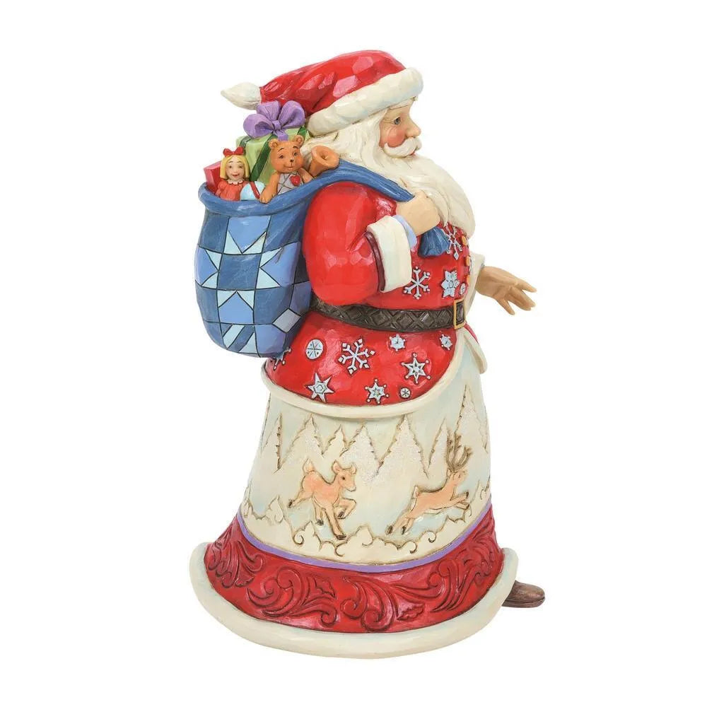 Jim Shore Heartwood Creek - Santa with Toy Bag Over Shoulder