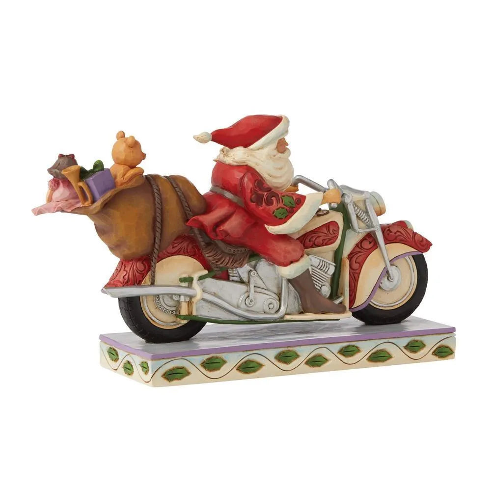 Jim Shore Heartwood Creek - Santa Riding Motorcycle