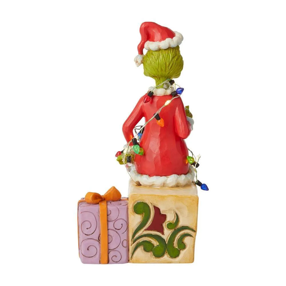 Dr Seuss The Grinch by Jim Shore - Light up Grinch On Present