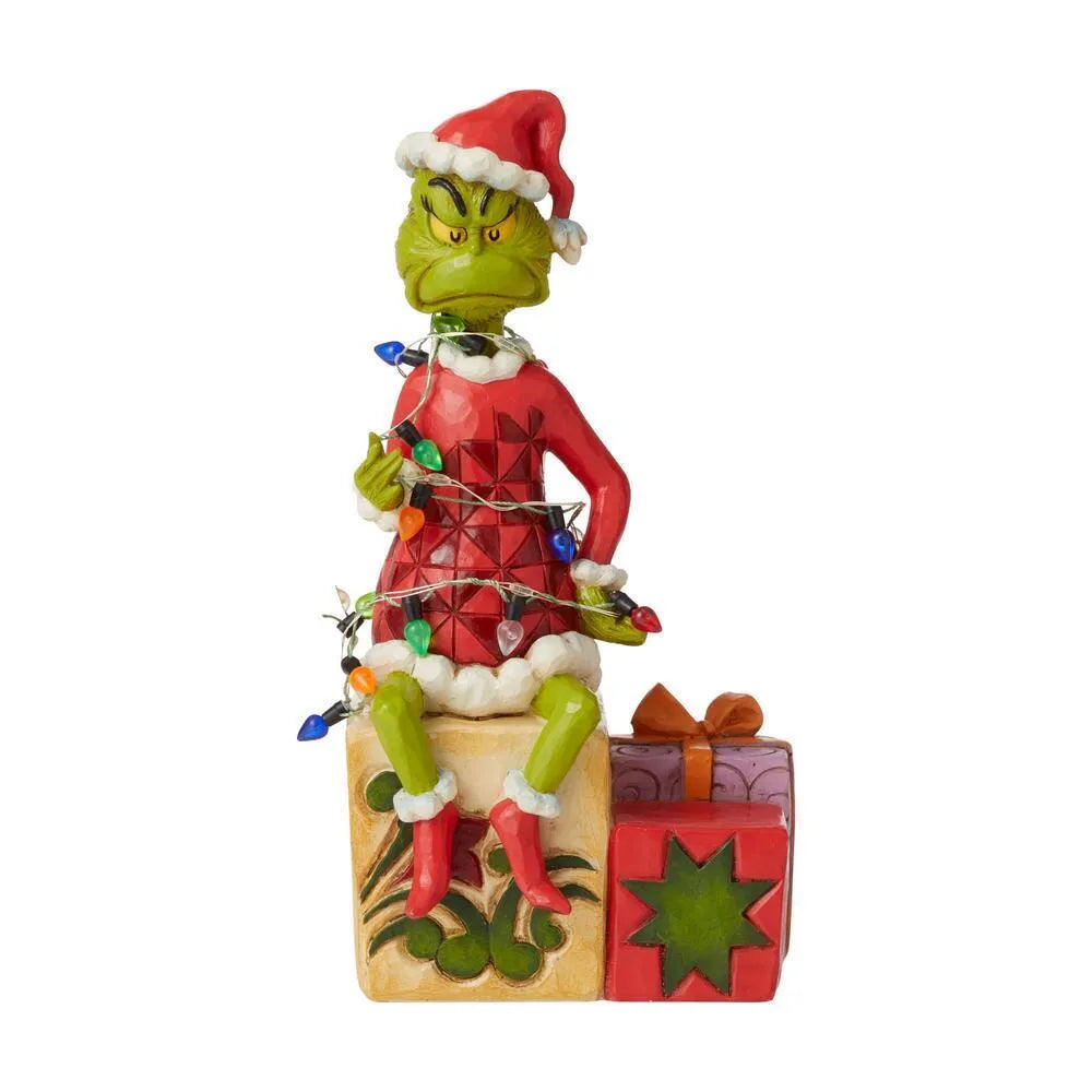 Dr Seuss The Grinch by Jim Shore - Light up Grinch On Present