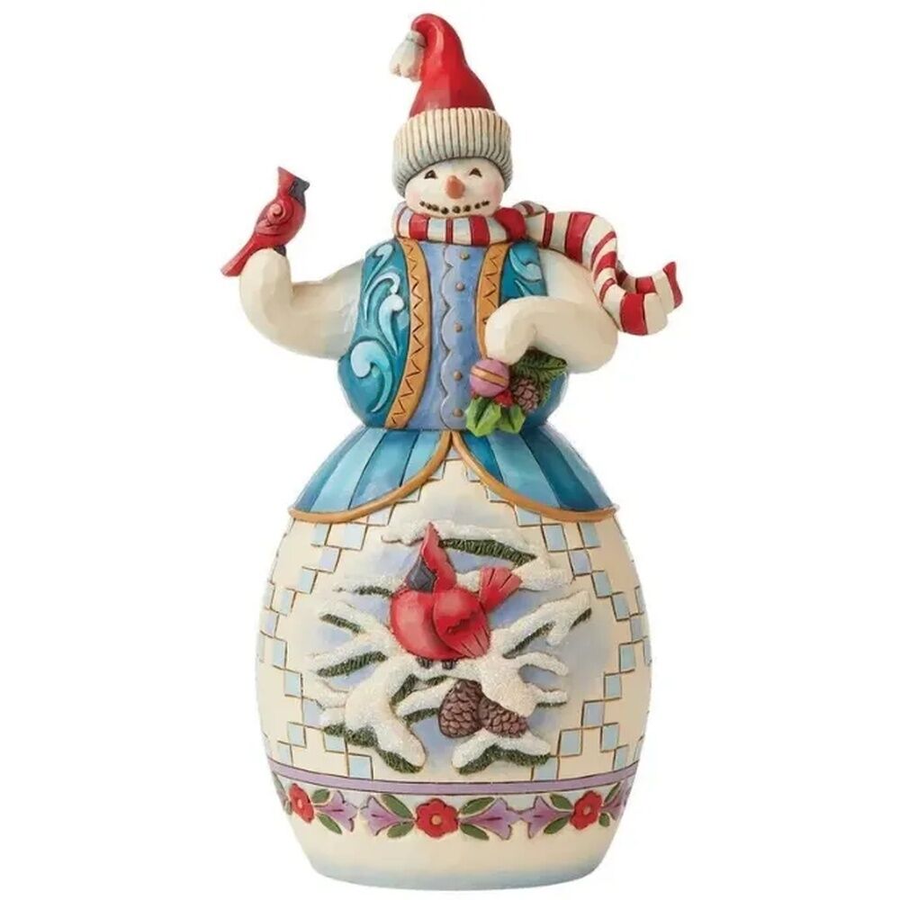 Jim Shore Heartwood Creek - Snowman With Cardinal
