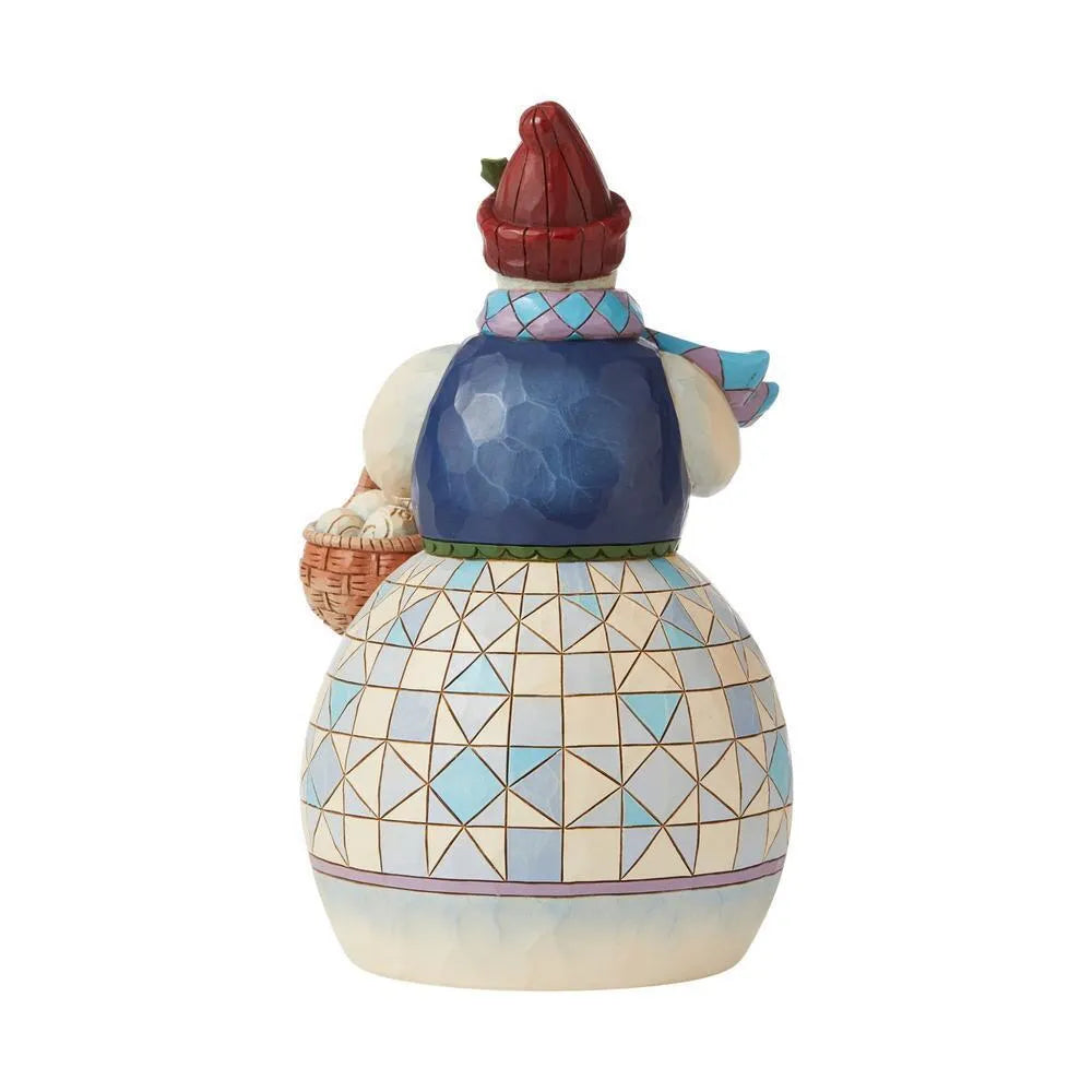 Jim Shore Heartwood Creek - Snowman With Basket of Snowballs
