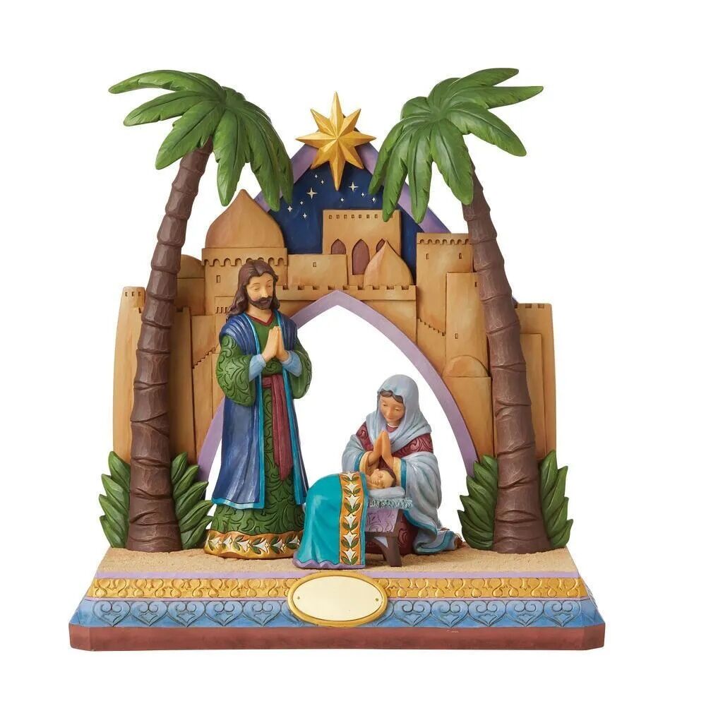 Jim Shore Heartwood Creek - Holy Family With Stable Set of 4 Limited Edition 46cm