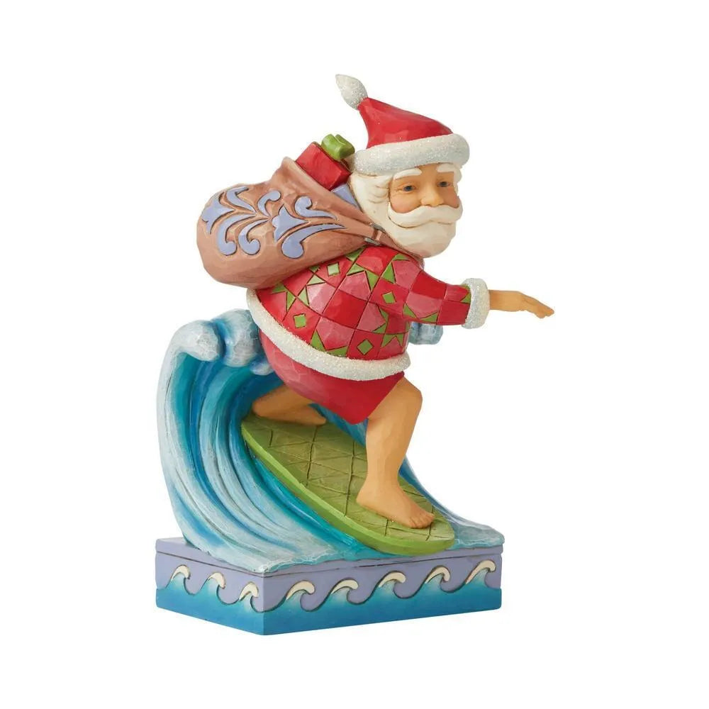 Jim Shore Heartwood Creek Coastal Christmas - Santa Surfing