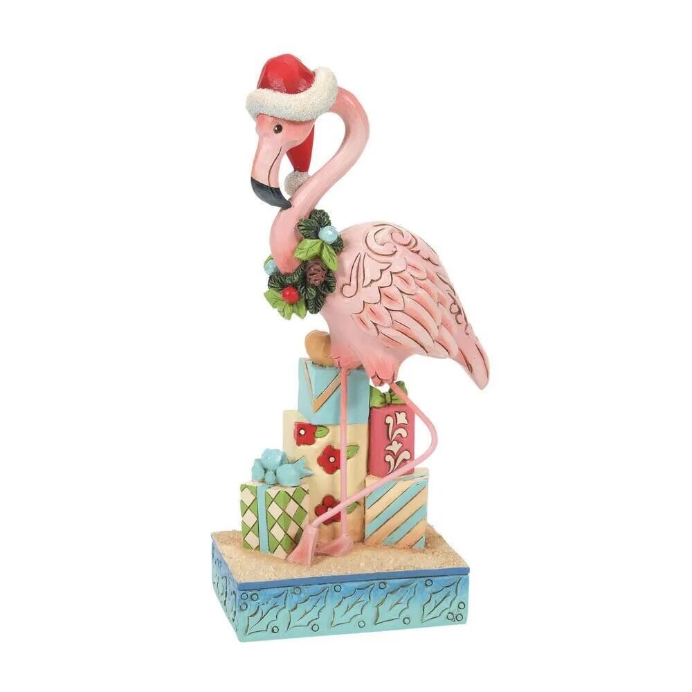 Jim Shore Heartwood Creek Coastal Christmas - Christmas Flamingo