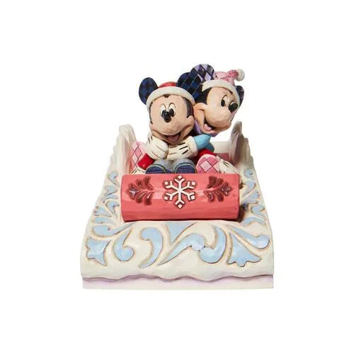 Jim Shore Disney Traditions - Mickey & Minnie Mouse - Sledding Sweethearts (Signed by Jim Shore)
