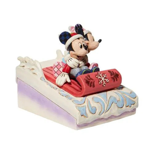 Jim Shore Disney Traditions - Mickey & Minnie Mouse - Sledding Sweethearts