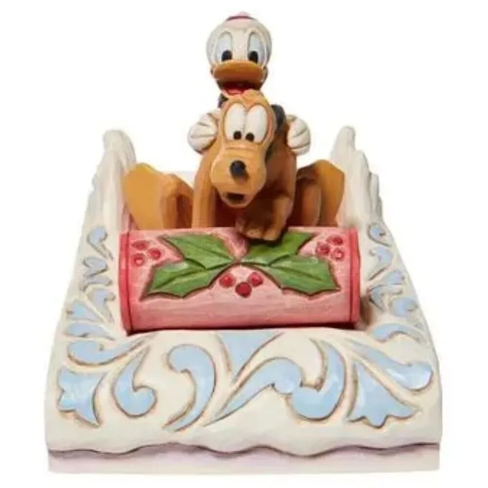 Jim Shore Disney Traditions - Donald & Pluto Sledding - A Friendly Race