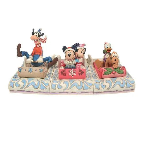Jim Shore Disney Traditions - Donald & Pluto Sledding - A Friendly Race