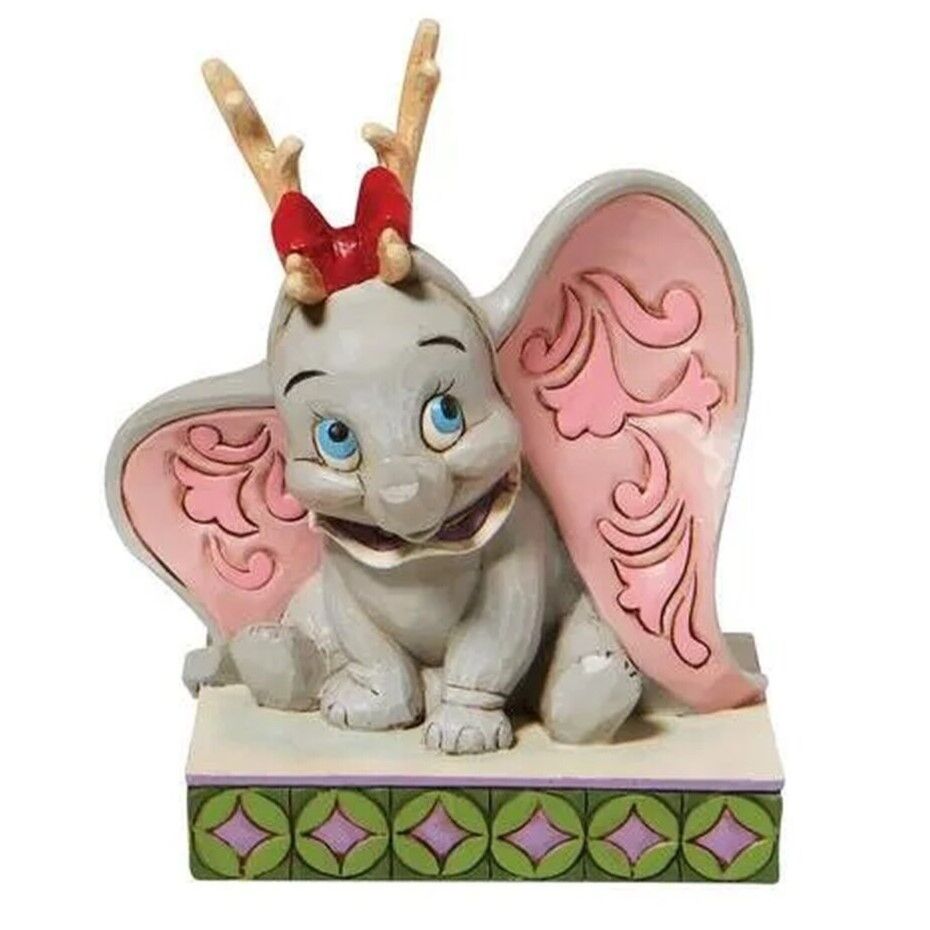 Jim Shore Disney Traditions - Dumbo with Reindeer Antlers - Santa's Cheerful Helper