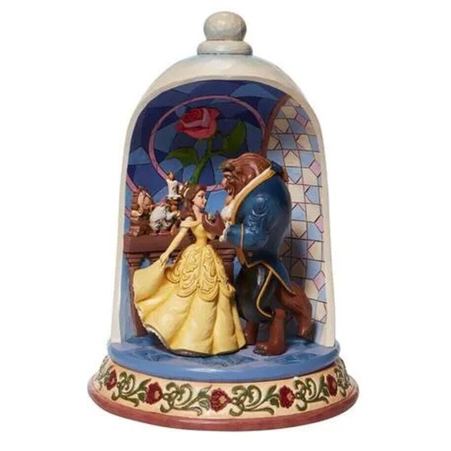 Jim Shore Disney Traditions - Beauty & the Beast Rose Dome - Enchanted Love