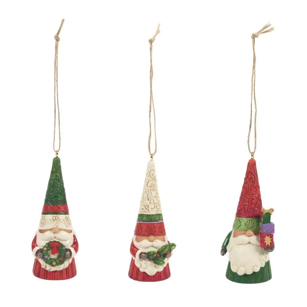 Jim Shore Heartwood Creek Christmas Gnomes - Gnome Hanging Ornament Set of 3