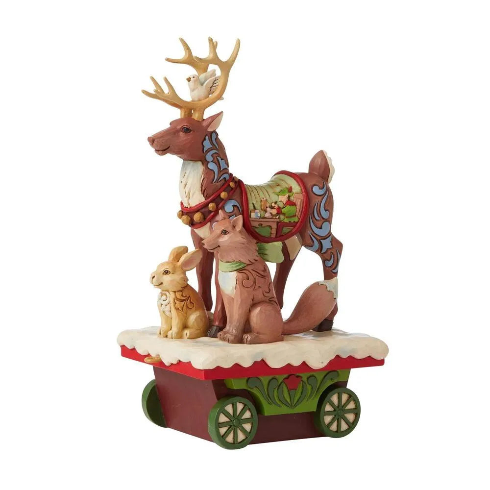 Jim Shore Heartwood Creek - Reindeer and Animals Train Car