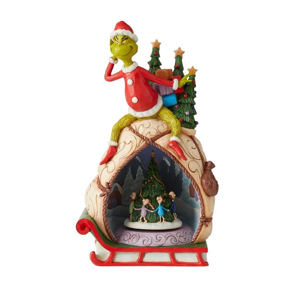 Dr Seuss The Grinch by Jim Shore - Grinch with Lit Rotating Scene