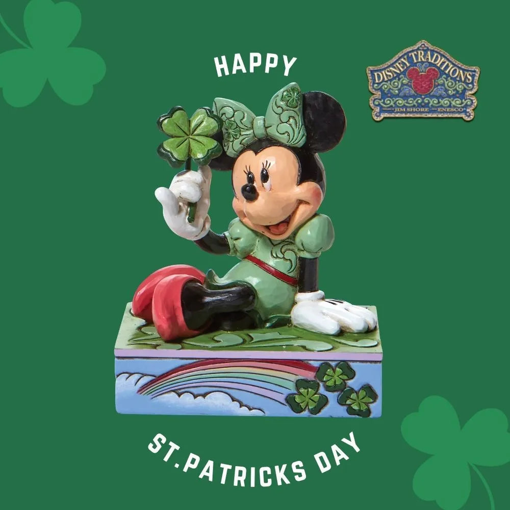 Jim Shore Disney Traditions - Minnie Mouse - Shamrock Personality Pose