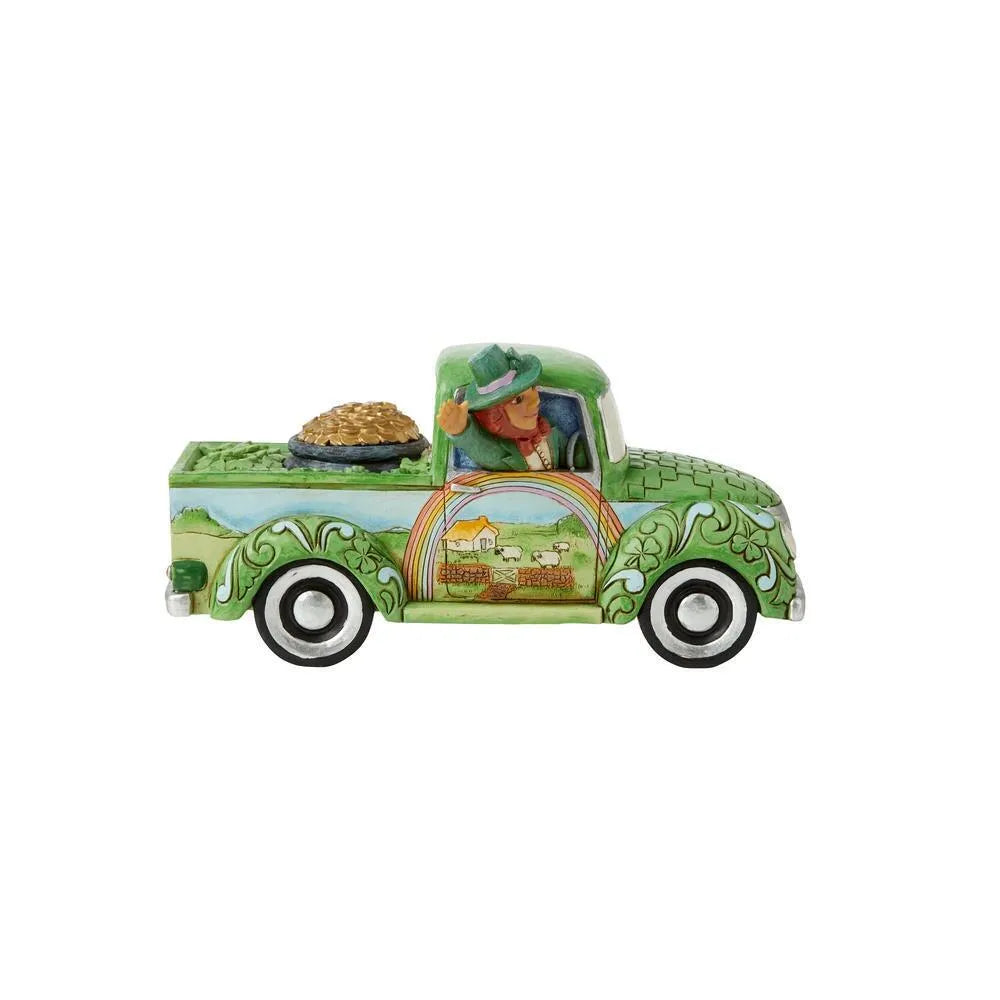Jim Shore Heartwood Creek - Leprechaun in Green Truck