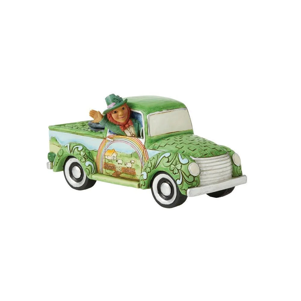 Jim Shore Heartwood Creek - Leprechaun in Green Truck