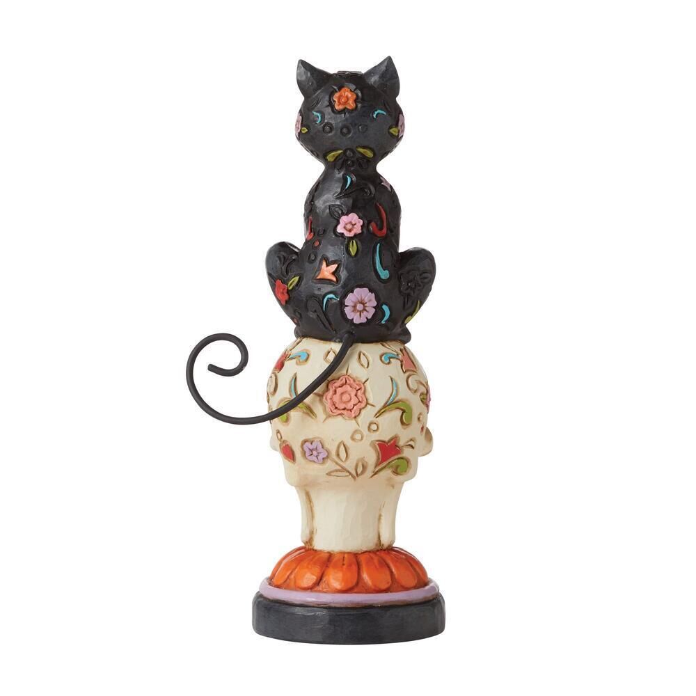 Jim Shore Heartwood Creek - Day of the Dead Black Cat on Skull