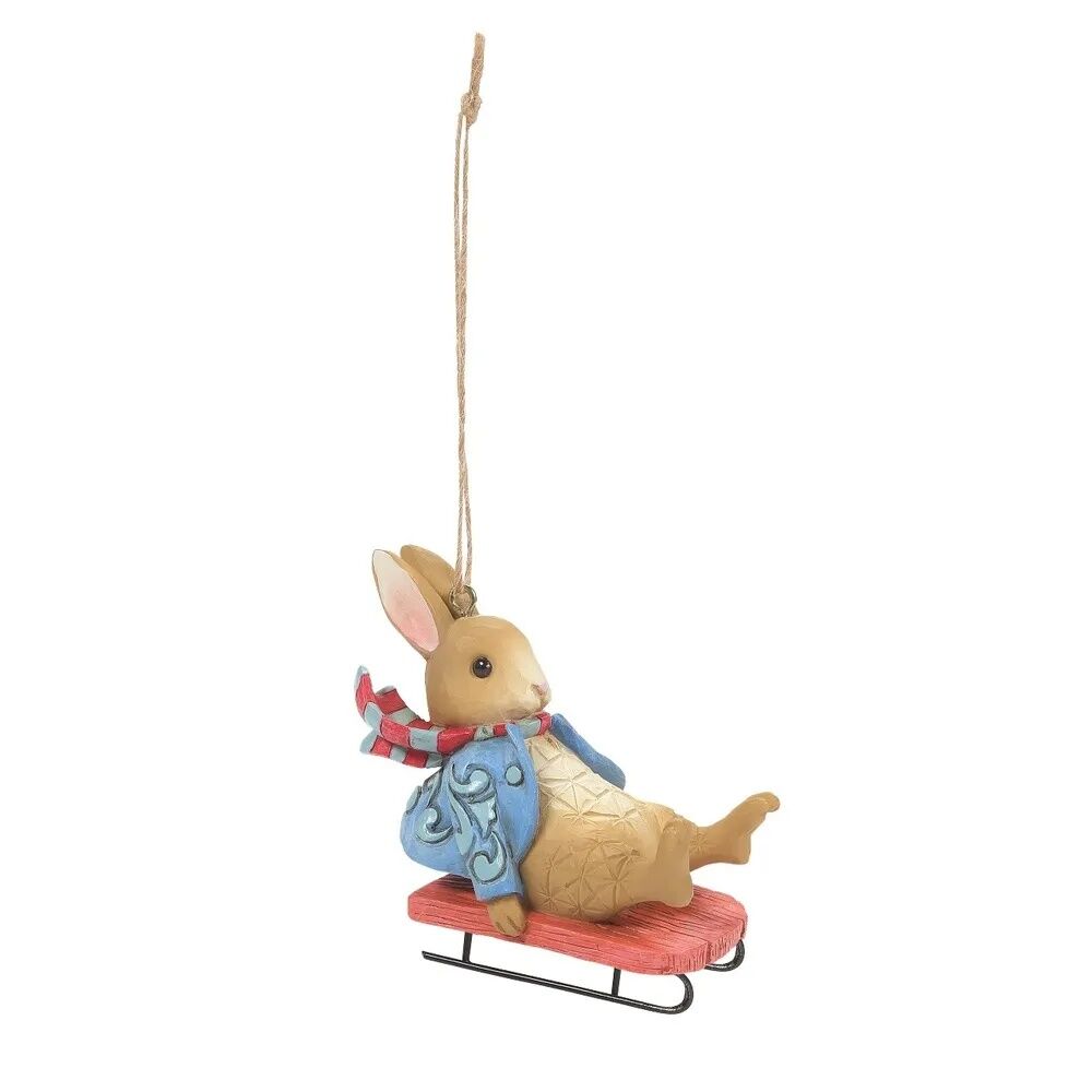 Beatrix Potter by Jim Shore - Peter Rabbit Sledding Hanging Ornament