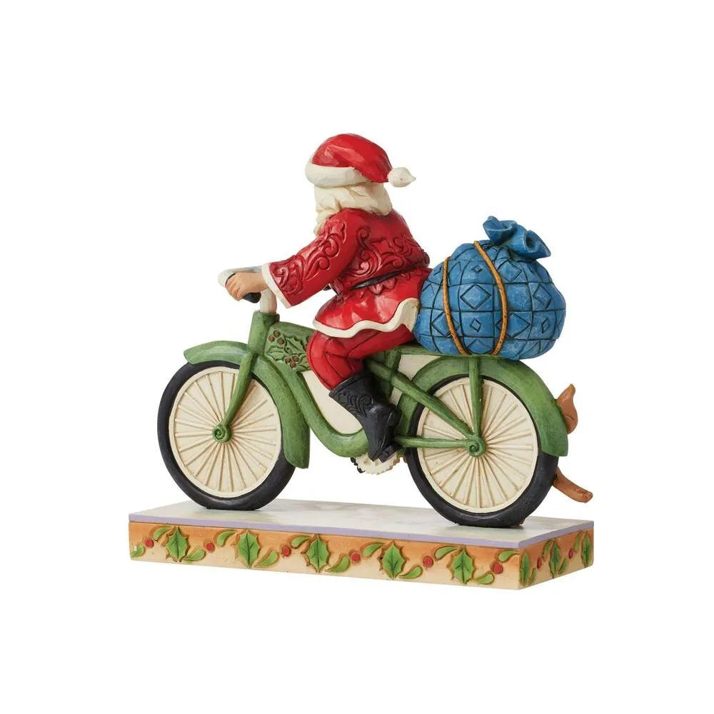 Jim Shore Heartwood Creek - Santa Riding Bicycle