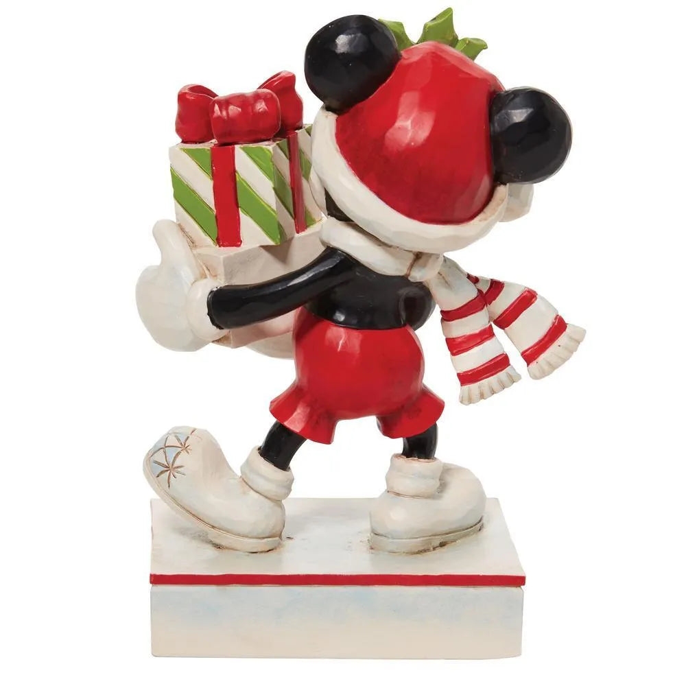 Jim Shore Disney Traditions - Mickey Mouse Christmas - Mickey With Stacked Presents