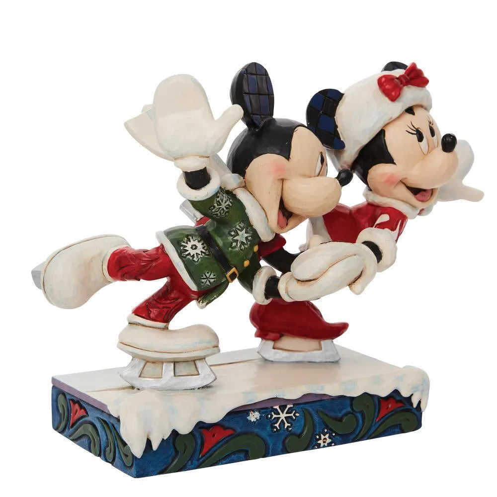 Jim Shore Disney Traditions - Mickey And Minnie Christmas - Ice Skating