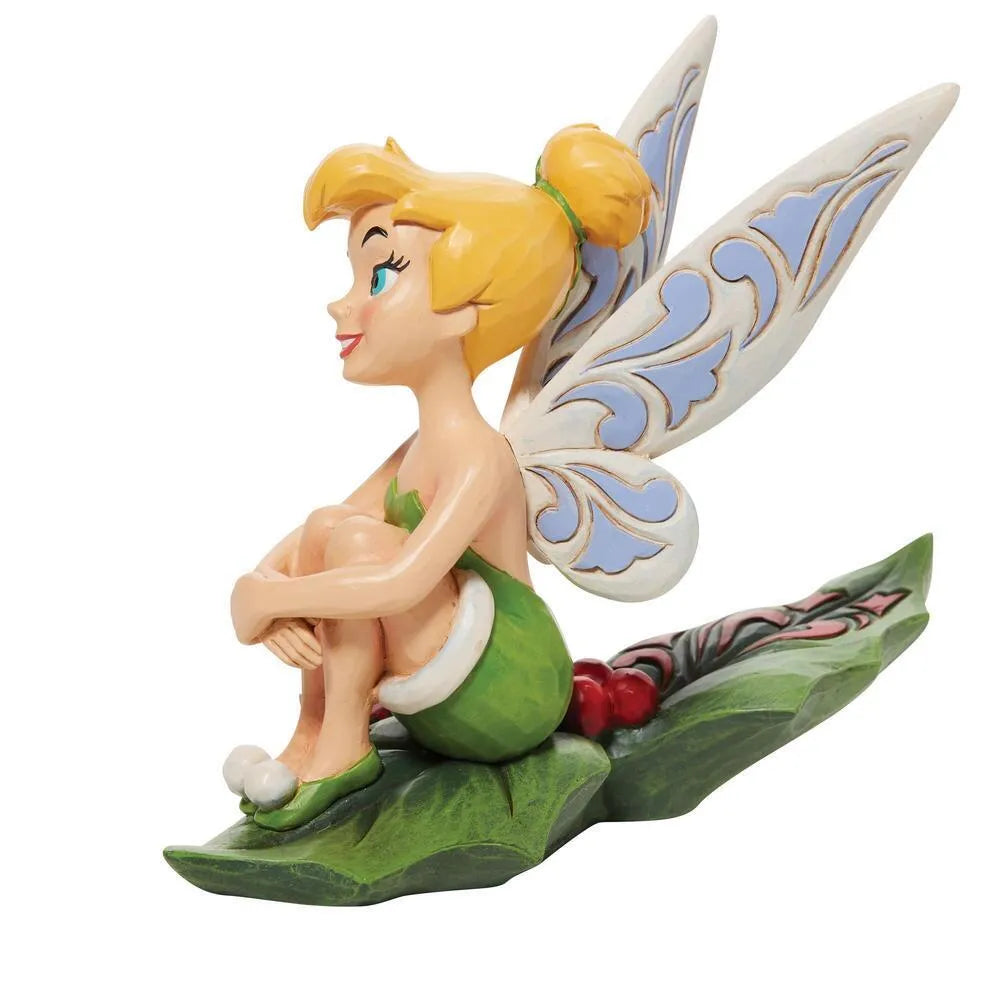 Jim Shore Disney Traditions - Tinkerbell Christmas - Sitting On Holly