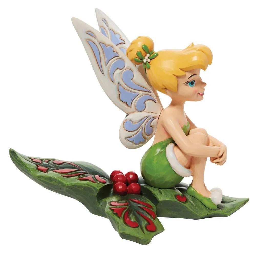 Jim Shore Disney Traditions - Tinkerbell Christmas - Sitting On Holly