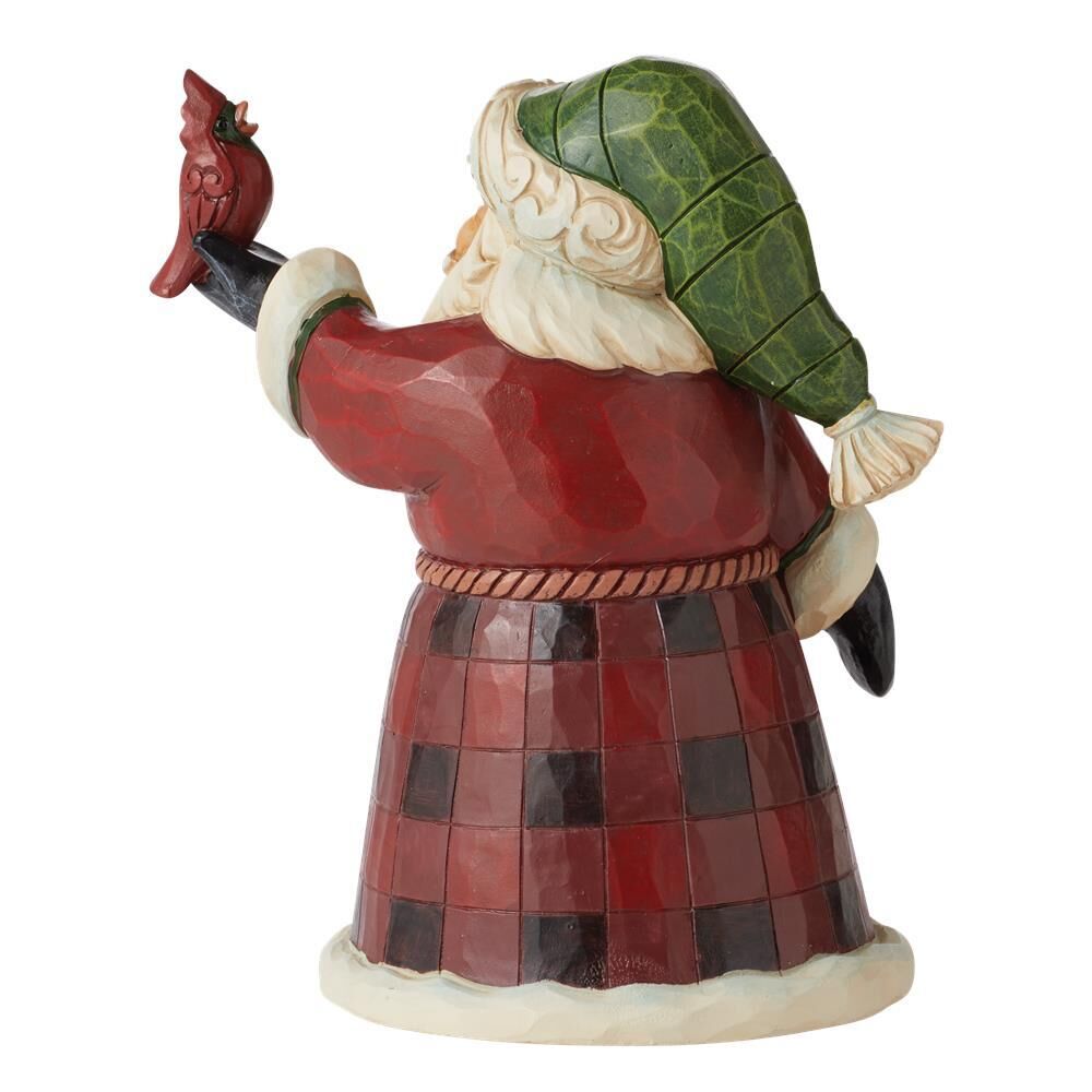 Jim Shore Heartwood Creek - Buffalo Plaid Santa Pint Sized Figurine