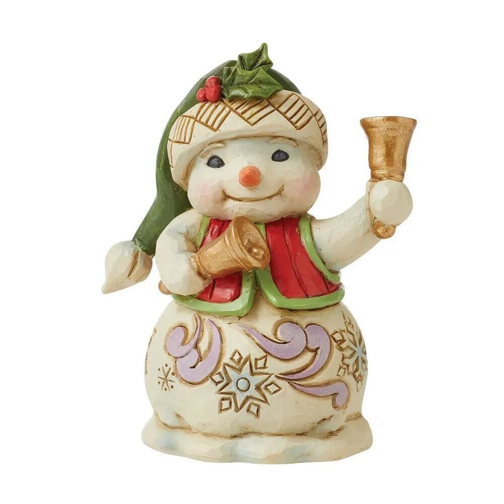 Jim Shore Heartwood Creek - Mini Snowman With Bells